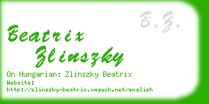 beatrix zlinszky business card